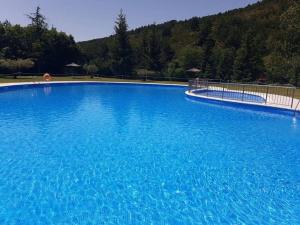 a large pool of blue water with trees in the background at Aisa Casa Simon in Aísa