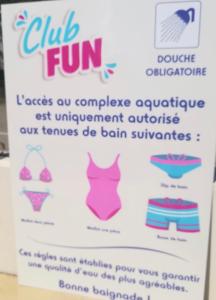 a sign that says club fun with someones clothes at Mobilhome Vias plage dans Camping in Vias