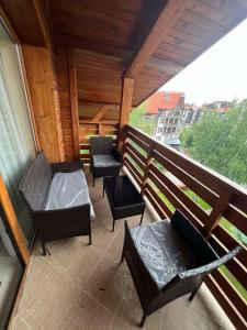 Balkón nebo terasa v ubytování Bansko St Ivan Rilski Luxury Apartment 4 stars Wellness SPA & Mineral water