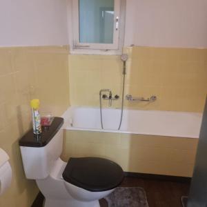 y baño con aseo, ducha y bañera. en Luzern See, en Lucerna 8 fotos más