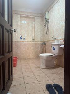 胡志明市的住宿－Home Tea An Yên Dorm，浴室配有卫生间、盥洗盆和淋浴。