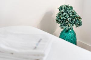 een groene vaas met een groene plant erin bij Porto Tales-Freixo in Porto