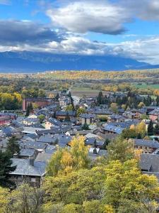 a town with houses and trees in a city at La Cabaña de Llívia, Cerdanya, Puigcerdà. in Llivia