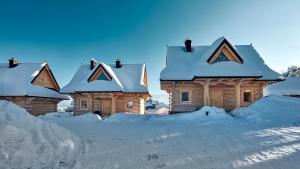 a group of houses covered in snow at Domki 4 Turnie in Ząb