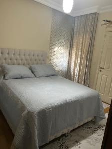 a bedroom with a bed with a white bedspread at Gulev in Istanbul