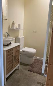 Auberge de Corsas في Saint-Victor: حمام مع مرحاض ومغسلة