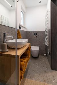 a bathroom with a sink and a toilet at Panorama 13 in Tolmin +14 photos