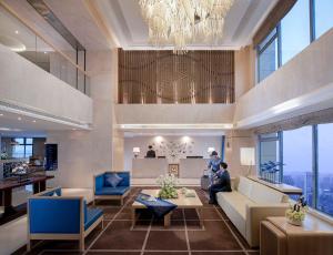 Prostor za sedenje u objektu 石家庄华强诺华廷酒店 Novlion hotel