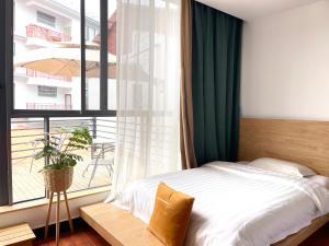 Katil atau katil-katil dalam bilik di 林涧小栈Linger house