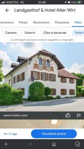 a screenshot of a website of a house at Hotel Ristorante Da Franco in Seefeld