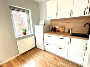 Kuchyň nebo kuchyňský kout v ubytování Grey House