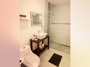 サンタ・テレサにあるEl Hábita CASA MARのバスルーム(トイレ、洗面台付)