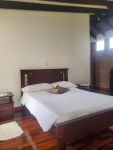 Tempat tidur dalam kamar di Valle De Iraka - Apartahotel