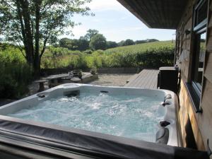 una bañera con dos pingüinos en ella en Stargazing Retreat, en Merton