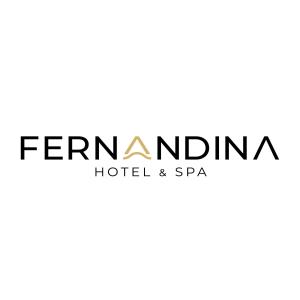 ein Logo für ein Hotel und ein Spa in der Unterkunft Fernandina Hotel & Spa in Puerto Ayora
