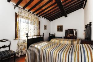 Un dormitorio con dos camas y una ventana en Agriturismo Il Piaggione, en Venturina Terme