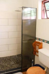 La salle de bains est pourvue d'une douche, de toilettes et d'un lavabo. dans l'établissement Cosy Bachelors, 2 min walk to Melville 7th, à Johannesbourg