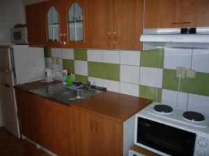 Kuchyň nebo kuchyňský kout v ubytování Apartmány U Stoiberů