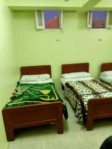 twee bedden naast elkaar in een kamer bij Villa Elaraby Mohamed in Aswan