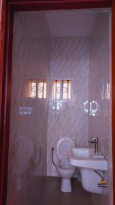 een badkamer met een toilet en een wastafel bij Cogent Apartments in Uyo