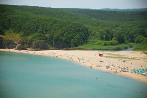 a group of people on a beach near the water at Apart Hotel Apolonia Palace in Sinemorets
