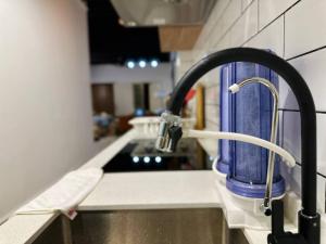 a kitchen sink with a faucet on a counter at (New) Fettes Villa for 20Pax @CentralPenang/Gurney in George Town +50 photos