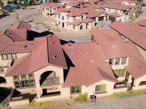 an overhead view of a house with red roofs at Beautiful San Felipe Getaway in La Ponderosa
