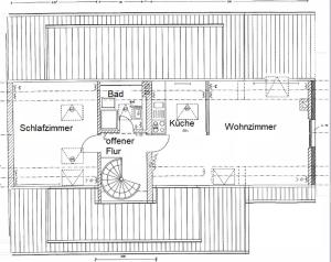 a drawing of a floor plan of a building at Dachwohnung Nähe Clemenshospital in Münster