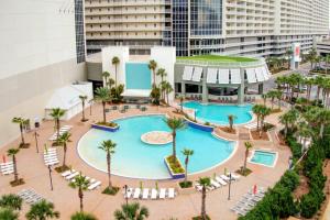an overhead view of a swimming pool in a city at Laketown Wharf 1226 -2BD+Bunks, Amazing Gulf Views in Panama City Beach