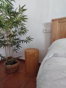 Łóżko lub łóżka w pokoju w obiekcie Mi pequeña Abril