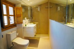 a bathroom with a toilet and a sink and a shower at Marton Valldemossa Turismo de Interior in Valldemossa