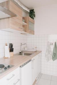 A kitchen or kitchenette at Kleine Seezeit