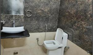 a bathroom with a toilet and a sink at FabHotel Prime Golden Feather in Udaipur