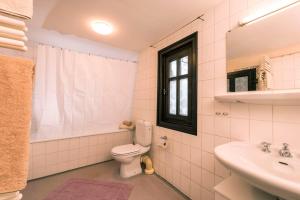 a bathroom with a toilet and a sink and a window at Günts Lichthaus / Vestscheune in Breuberg