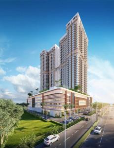 a rendering of a large building with cars in front of it at Bali Residences 6-8pax I Water Park I 5minsJonkerSt Managed by Alviv Management in Melaka