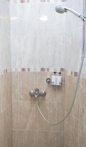eine Dusche mit Duschkopf im Bad in der Unterkunft Vythee Residence in Chemin Grenier