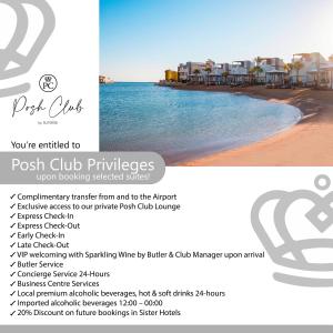 Un folleto para un club de la villa en la playa en Sunrise Crystal Bay Resort -Grand Select en Hurghada