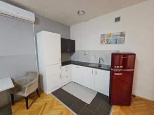 Kuchyň nebo kuchyňský kout v ubytování Apartma Pekrska vila