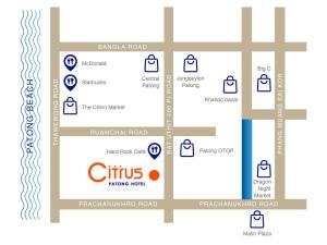 una mappa del menù della camera del tempio cinese di Citrus Patong Hotel by Compass Hospitality a Patong Beach