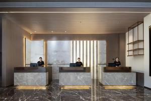 The lobby or reception area at Atour Hotel Nantong North Street Vientiane City
