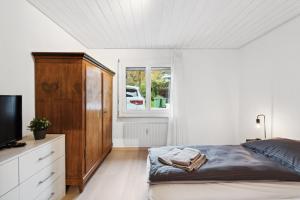 Vuode tai vuoteita majoituspaikassa Sonniges Apartment mit traumhaftem Bergblick