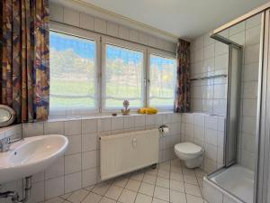 ベルナウ・イム・シュヴァルツヴァルトにあるApartment Schwarzwaldblick III by Interhomeのバスルーム(洗面台、トイレ、窓付)
