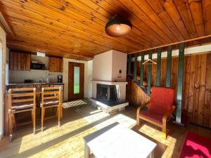 a living room with a kitchen and a stove at Holiday Home Zhorska by Interhome in Planá nad Lužnicí