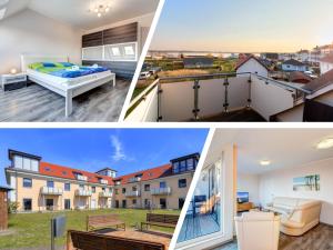 un collage de deux photos d'un appartement dans l'établissement Peenemünde, Seglerhafen SB Brig 09,15, à Peenemünde