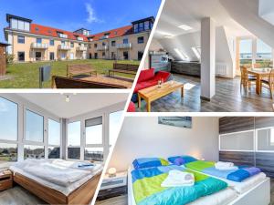 un collage de quatre photos d'une maison dans l'établissement Peenemünde, Seglerhafen SB Brig 09,15, à Peenemünde