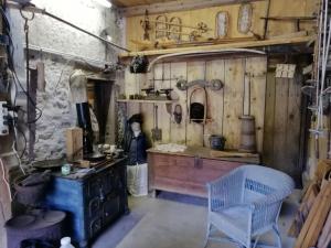 a person standing in a kitchen with a stove at Bouvacôte La Forcenée in Le Tholy