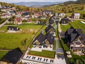 an aerial view of a town with houses at Białka Tatrzańska- Czarna Góra- Monte di Sole in Czarna Góra