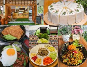 a collage of pictures of different food items at HomDoiIntr Framstay ฮ่อมดอยอินทร์ ฟาร์มสเตย์ in Ban Huai Kaeo