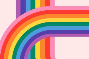 un fondo color arco iris con una letra l en Ca' de l'Ase, en Pontinvrea