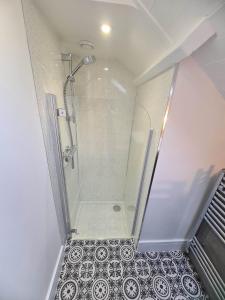 セント・アイヴスにあるSaltwaterのバスルーム(ガラスドア付きのシャワー付)